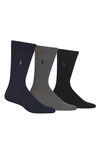 Polo Ralph Lauren 3-pack Crew Socks In Navy Multi