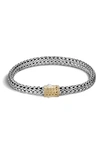 John Hardy Classic Chain 6.5mm Hammered Clasp Bracelet, Sterling Silver, 18k Rose In Sterling Silver/rose Gold
