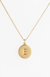 Kate Spade 12k Gold-plated Initials Pendant Necklace, 17" + 3" Extender In E- Gold