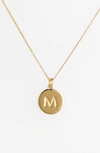 Kate Spade 'one In A Million' Initial Pendant Necklace In M- Gold