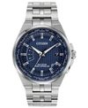 CITIZEN ECO-DRIVE MEN'S WORLD PERPETUAL A-T STAINLESS STEEL BRACELET WATCH 42MM