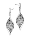 JOHN HARDY STERLING SILVER CLASSIC CHAIN WAVE DROP EARRINGS,EB999742