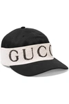 GUCCI Cotton-twill and printed terry baseball cap