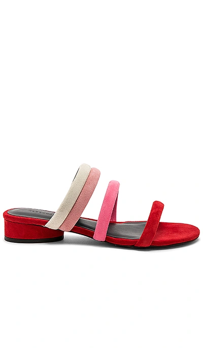 Rebecca Minkoff Women's Kade Color-block Suede Slide Sandals In Red Multi