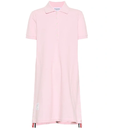 Thom Browne Cotton Shirt Dress In Pink