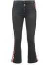 VERONICA BEARD VERONICA BEARD CROPPED JEANS WITH EMBROIDERED SIDE PANELS - BLACK,J172000312716458