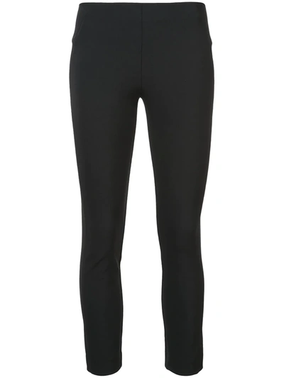 Veronica Beard Cropped Stretch-crepe Skinny Trousers In Black