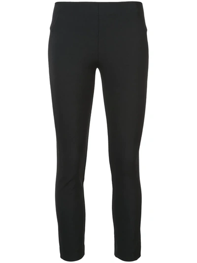 Veronica Beard Cropped Stretch-crepe Skinny Pants In Black