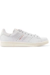 ADIDAS ORIGINALS STAN SMITH SNAKE EFFECT-TRIMMED LEATHER SNEAKERS