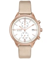 CITIZEN ECO-DRIVE WOMEN'S CHRONOGRAPH CHANDLER PINK VEGAN LEATHER STRAP WATCH 39MM