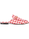 GUCCI GINGHAM PRINCETOWN MULES,4750949IY2012711920