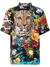 DOLCE & GABBANA LEOPARD AND FLORAL PRINT SHIRT,G5EW5THH1JC12720938