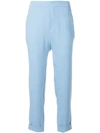 P.a.r.o.s.h . Rolled Cropped Trousers - Blue In Blue