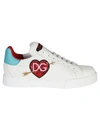DOLCE & GABBANA HEART PATCHED SNEAKERS,10513282