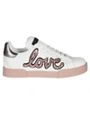 DOLCE & GABBANA LOVE EMBELLISHED SNEAKERS,10513284