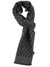 Gucci Reversible Logo-print Wool Scarf In Black