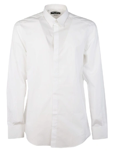 Dolce & Gabbana Classic Plain Shirt In White Ottico