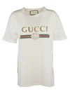 Gucci White Floral Patch Logo T-shirt