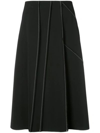 The Row Pleated A-line Skirt In Black