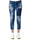 DSQUARED2 BOYFRIEND CROPPED JEANS IN DENIM,10513786