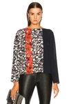 ACNE STUDIOS ACNE STUDIOS LORETTA PRINT BLOUSE IN BLACK,FLORAL,ORANGE