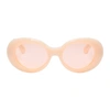 Acne Studios Mustang Oval Acetate Sunglasses In Pink/fluo Pink