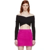 OPENING CEREMONY OPENING CEREMONY BLACK OFF-THE-SHOULDER CROPPED KNIT SWEATER,F17TBH12136