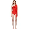 LISA MARIE FERNANDEZ Red Arden Flounce Swimsuit,CORE085 TC
