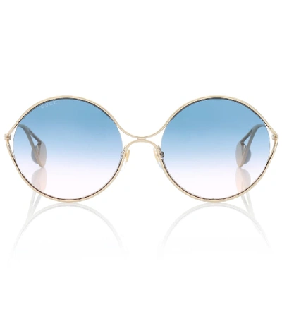 Gucci Round Sunglasses In Gold