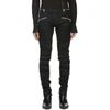 BALMAIN BLACK DISTRESSED SLIM JEANS,S8H9591T008