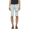 BALMAIN BALMAIN BLUE DISTRESSED DENIM SHORTS,S8H5008T022