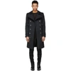 BALMAIN BALMAIN BLACK LONG DOUBLE-BREASTED COAT,S8H3072T040