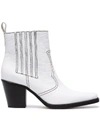 Ganni Callie Croc-effect Leather Ankle Boots