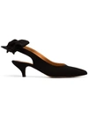 Ganni Sabine Suede Slingback Pumps In Black