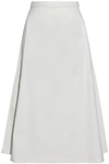 ALEXANDER WANG T WOMAN FLARED COTTON MIDI SKIRT WHITE,US 7789028784050582