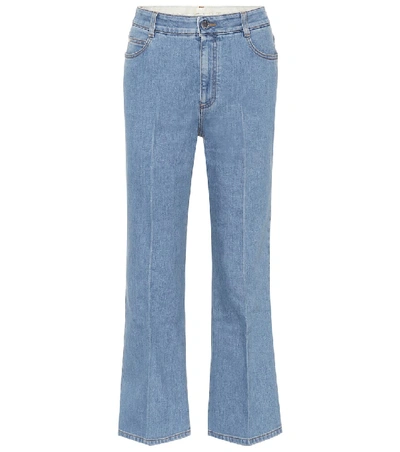 Stella Mccartney Cropped Wide-leg Jeans In Blue