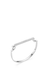 Monica Vinader Engravable Signature Thin Diamond Bangle In Metallic