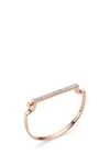 Monica Vinader Rose Gold Vermeil Signature Thin Diamond Bangle In Metallic