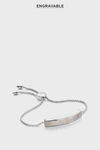 Monica Vinader Engravable Baja Sterling Stone Bracelet In Grey