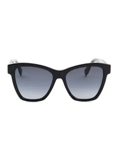 Fendi 55mm Oversized Cat Eye Sunglasses In Black