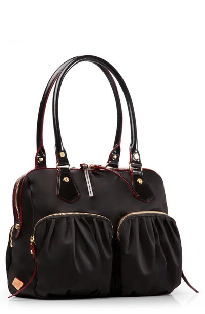 Mz Wallace 'jane' Bedford Nylon Handbag In Black/gold