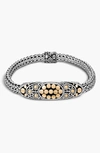 John Hardy Sterling Silver And 18k Bonded Gold Dot Deco Oval Station Bracelet In Silver