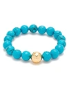 Gorjana Power Gemstone Turquoise For Healing Bracelet In Turquoise/ Gold