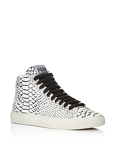P448 Women's Star Snake Embossed High Top Trainers In Python