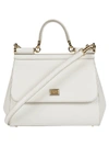 Dolce & Gabbana Women's Large Sicily Leather Top Handle Bag In Bianco