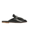 Tod's Studded Fringed Mules In Black
