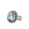 Vintouch Italy Minerva Blue Topaz Ring In Topaz