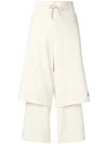 AALTO AALTO CROPPED LAYERED TROUSERS - NEUTRALS,AASS18A1J1752812683675