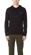 Lacoste Logo-patch Drawstring Hoodie In Black