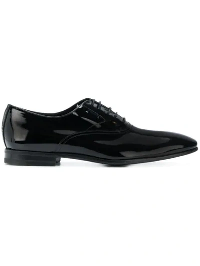 Al Duca D'aosta Slick Lace-up Derby Shoes In Black